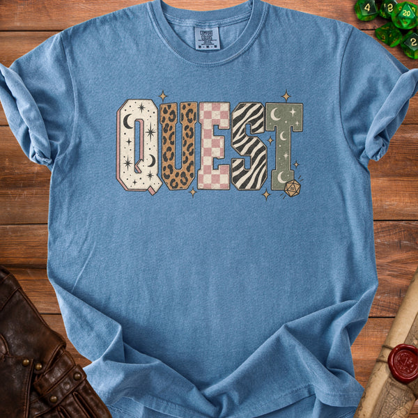 Retro Quest T-shirt in Blue Jean