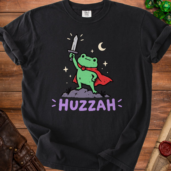 Huzzah Frog Mighty Spirit T-Shirt in Black