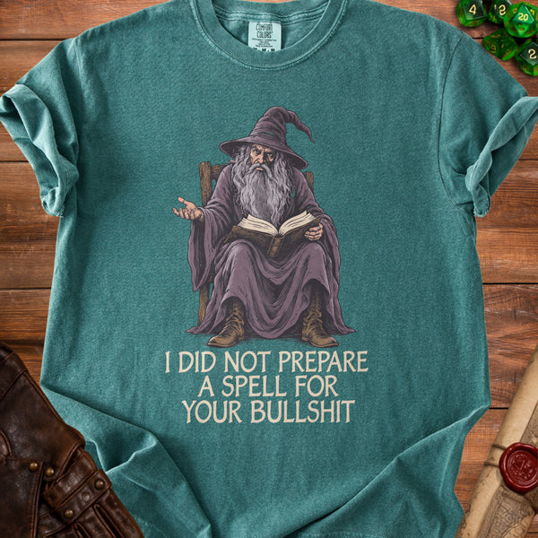 Grumpy Wizard No Nonsense T-Shirt in Blue Spruce
