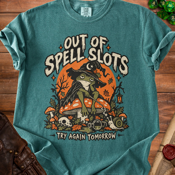Spell Slots T-Shirt in Blue Spruce