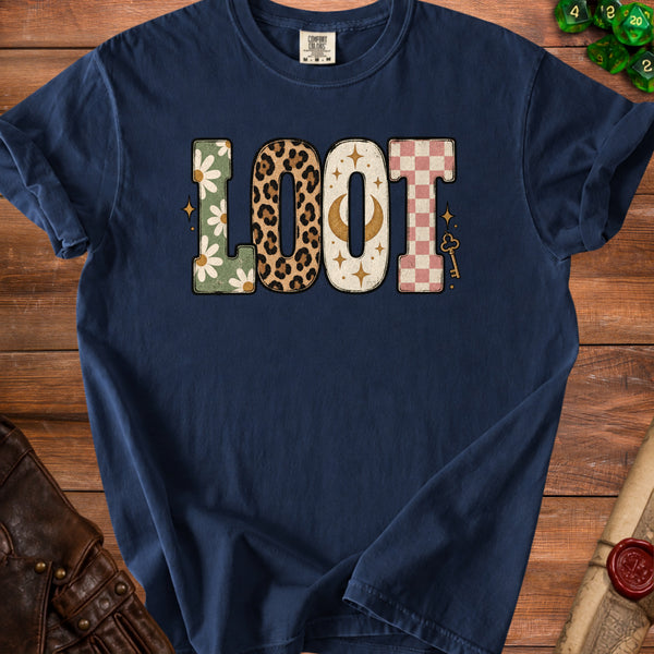 Celestial Retro Loot T-Shirt in True Navy