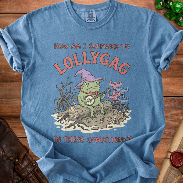 Lollygag Frog Wizard T-Shirt in Blue Jean