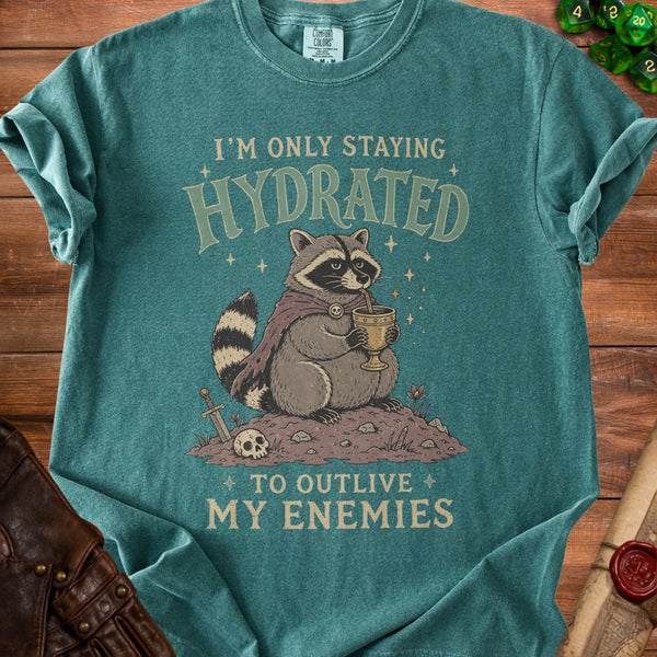 Raccoon Hydrated T-Shirt in Blue Spruce