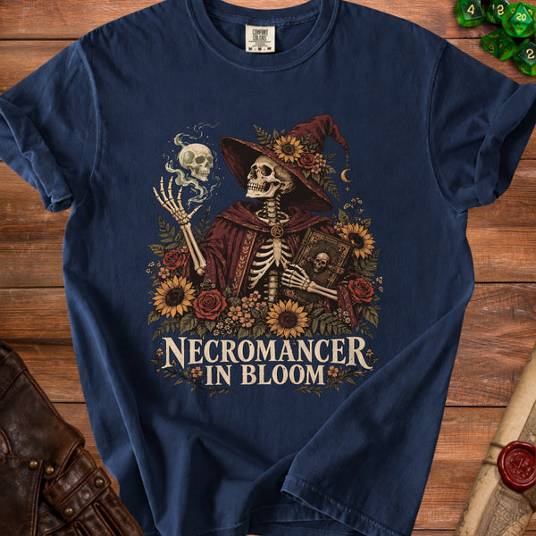 Necromancer Bloom Sunflower T-Shirt in True Navy