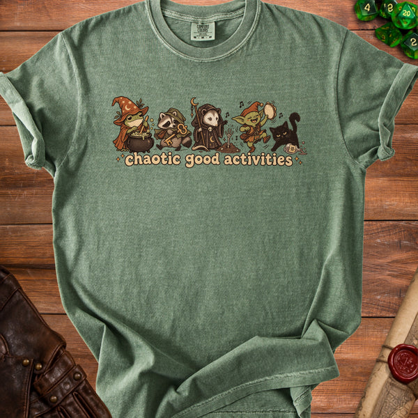 Chaotic Good T-Shirt in Moss