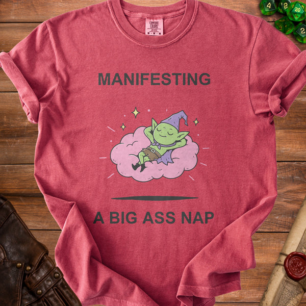 Manifesting Nap T-Shirt in Crimson