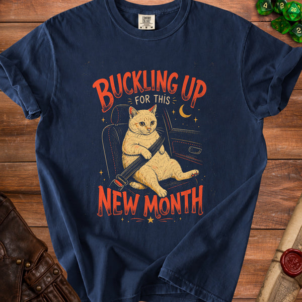 Buckling Cat T-shirt in True Navy