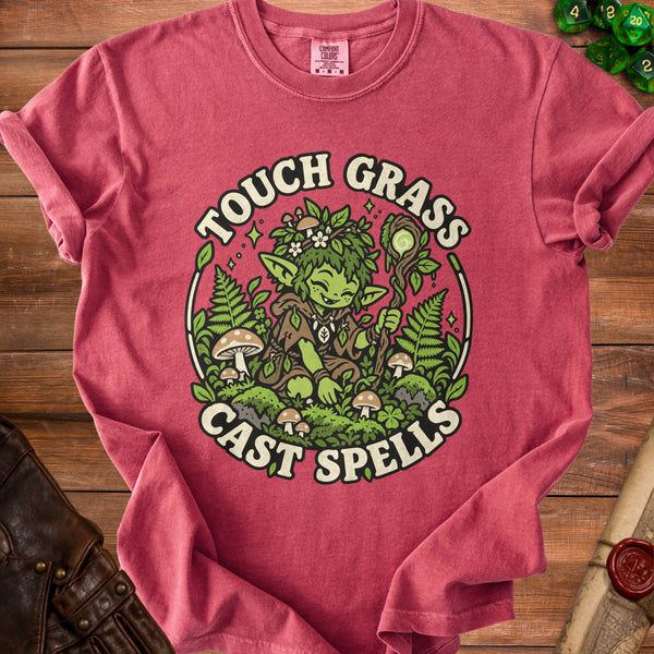 Touch Grass T-shirt in Crimson