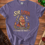 T-shirt with Sir Loin illustration holding a sword and text "A Noble Cut Indeed".