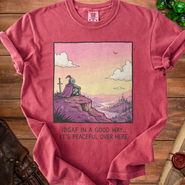 Peaceful Knight T-shirt in Crimson