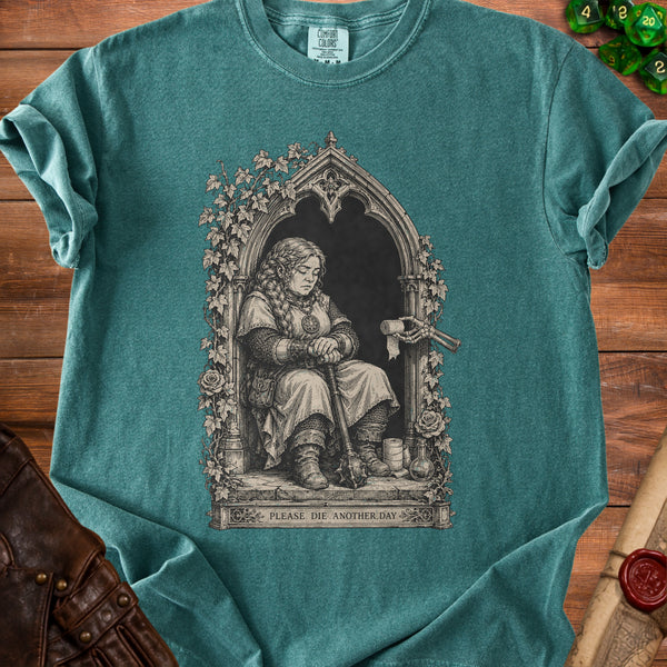 Exhausted Cleric T-Shirt in Blue Spruce