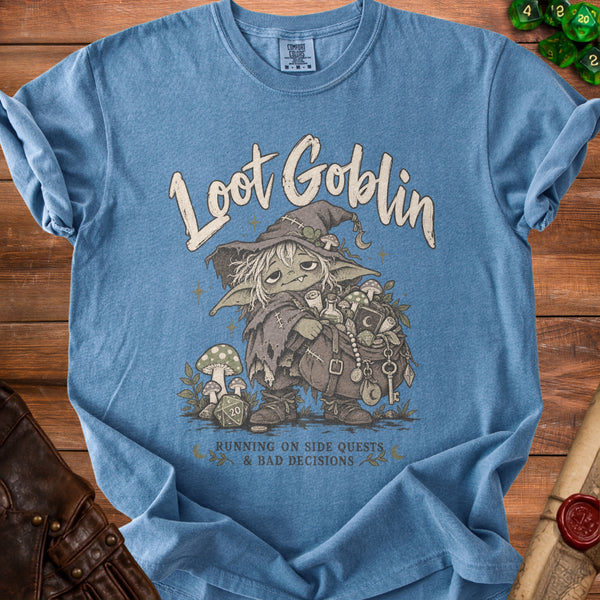 Loot Goblin T-shirt in Blue Jean