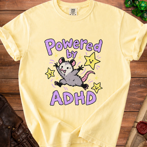 ADHD Opossum T-Shirt in Butter