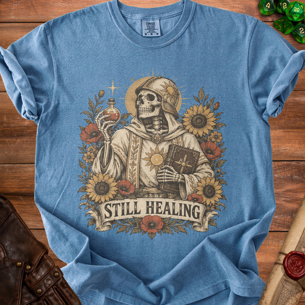 Still Healing T-Shirt in Blue Jean