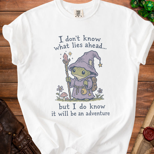 Frog Wizard Enchanting Adventure T-Shirt in White