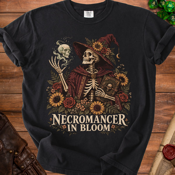 Necromancer Bloom Sunflower T-Shirt in Black