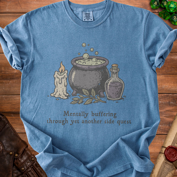 Side Quest T-shirt in Blue Jean