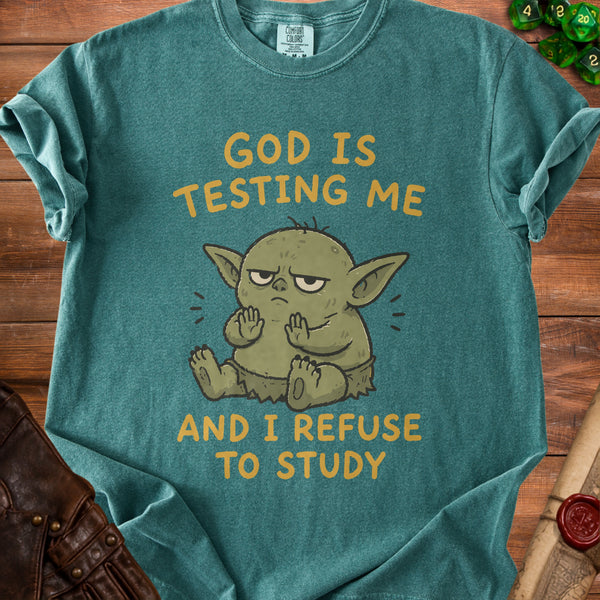 Testing Me Life's Pop Quiz T-Shirt in Blue Spruce