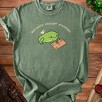 Green t-shirt with a frog and ghost using a Ouija board, text reads "Bad Advice. Excellent Atmosphere."