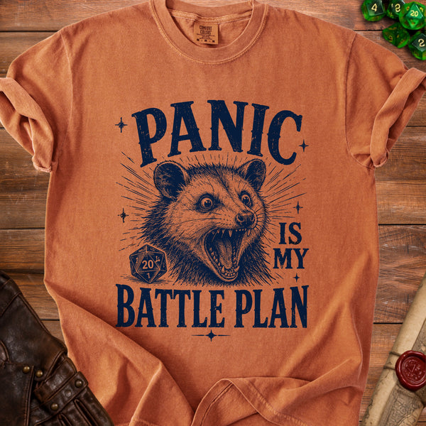 Panic Battle Plan T-Shirt in Yam