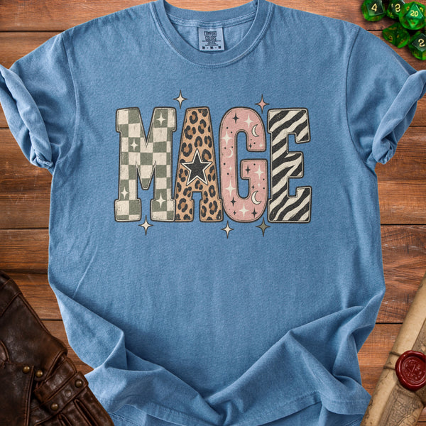 Retro Mage T-shirt in Blue Jean