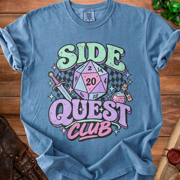 Side Quest T-Shirt in Blue Jean