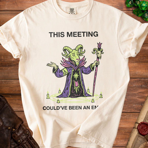 Meeting Email Office Humor T-Shirt in Ivory