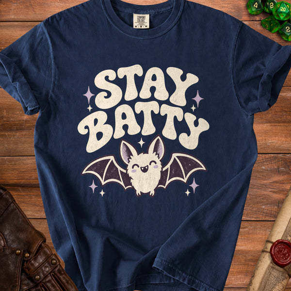 Stay Batty T-Shirt in True Navy