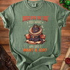 Green t-shirt with a crowned dragon illustration and text "DRESS FOR THE JOB YOU WANT".