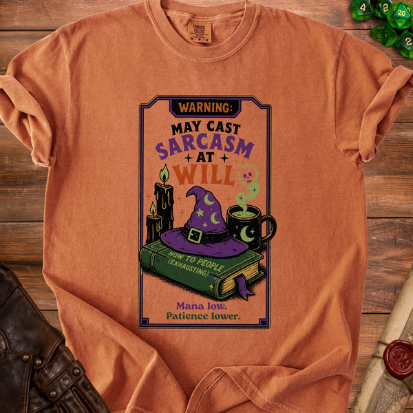 Sarcasm Warning T-shirt in Yam