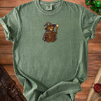 Green t-shirt with wizard bear graphic holding a book titled "Low Spell Slots".