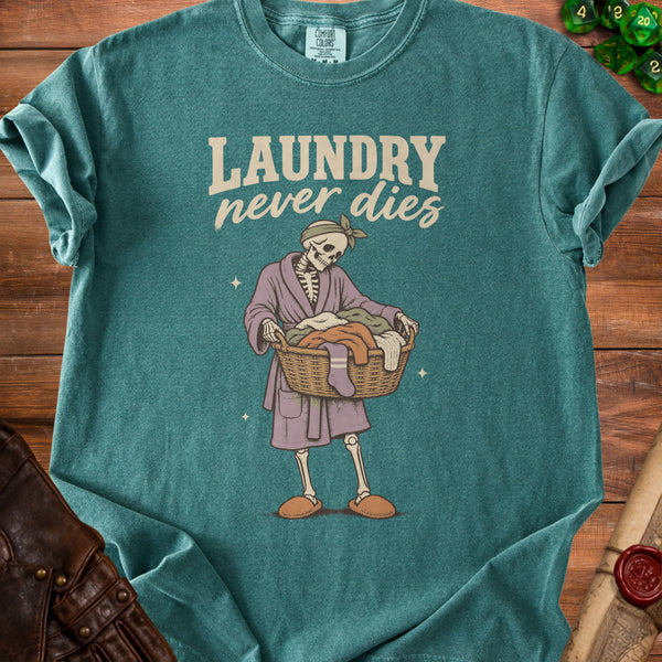 Laundry Skeleton T-Shirt in Blue Spruce