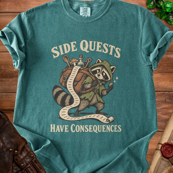 Side Quests Log Out of Hand T-Shirt in Blue Spruce