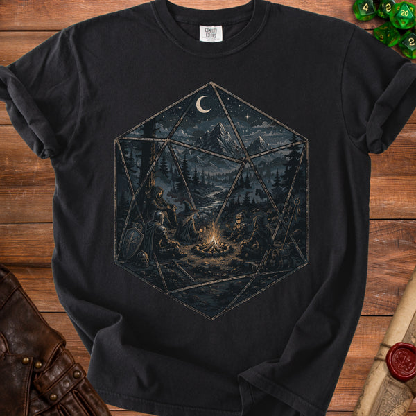 D20 Campfire T-shirt in Black