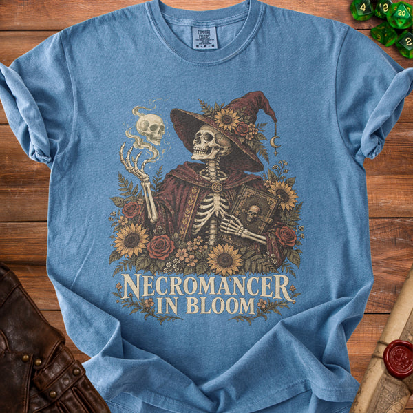 Necromancer Bloom T-Shirt in Blue Jean