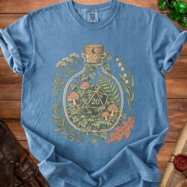 Botanical D20 T-shirt in Blue Jean