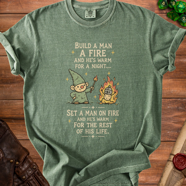 Gnome Fire T-Shirt in Moss