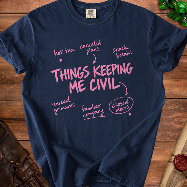 Keeping Civil T-Shirt in True Navy