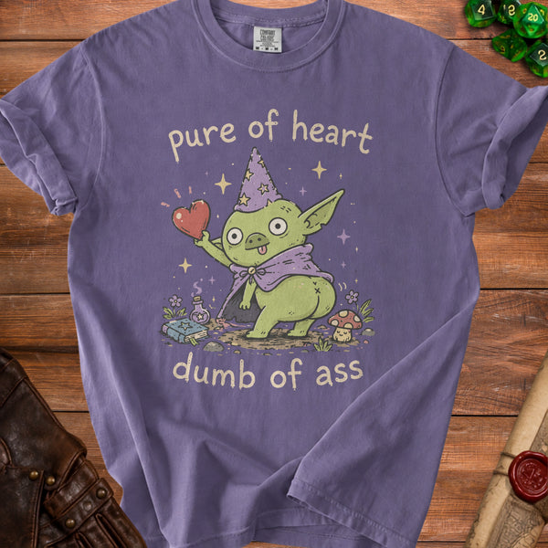 Pure Heart Dumb Ass T-shirt in Grape
