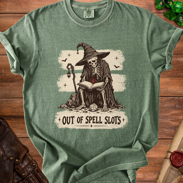 Spell Slots Skeleton T-Shirt in Moss