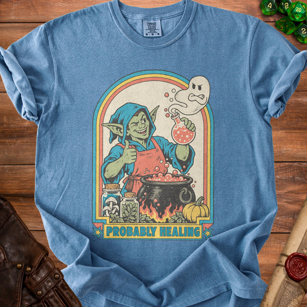 Probably Healing T-Shirt in Blue Jean