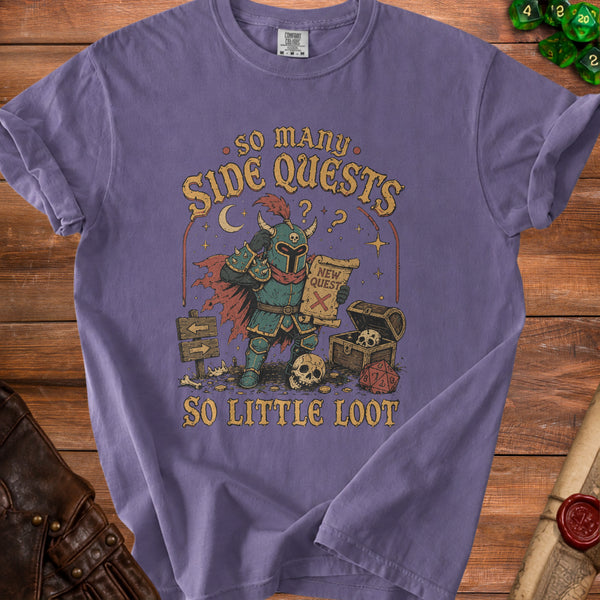 So Many Side Quests T-Shirt in Grape