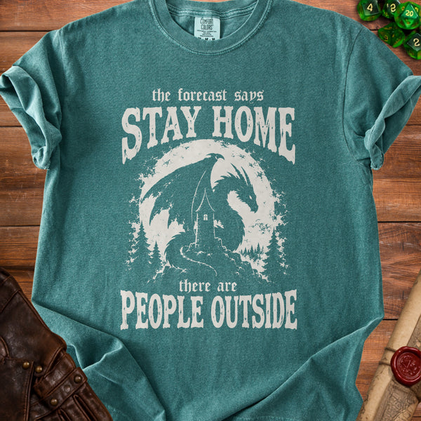 Stay Home T-Shirt in Blue Spruce