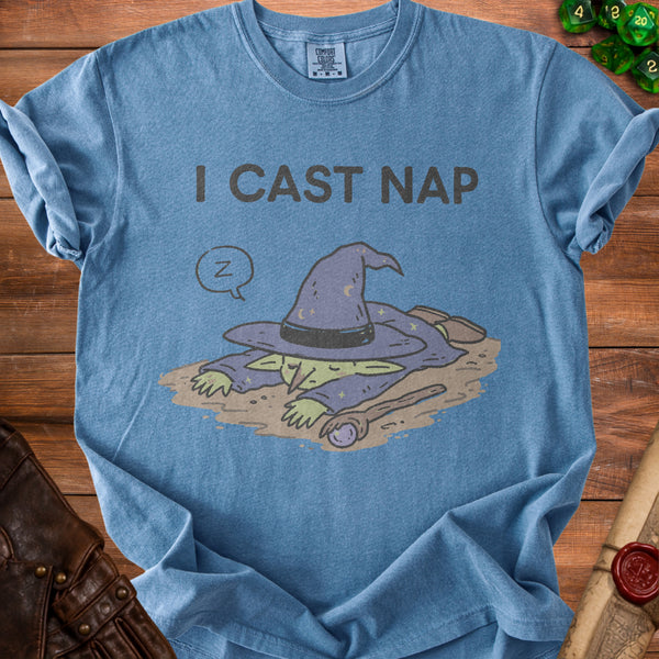 I Cast Nap T-Shirt in Blue Jean
