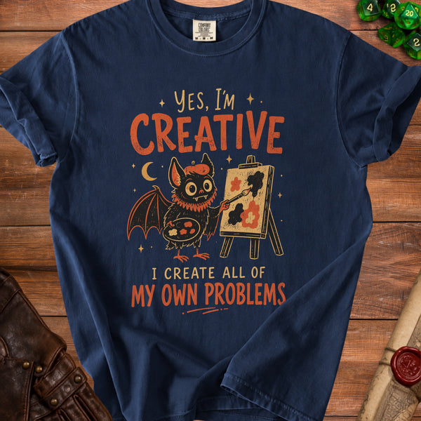 Creative Problems Chaotic Beauty T-Shirt in True Navy