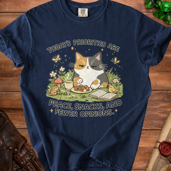 Priorities Cat T-Shirt in True Navy