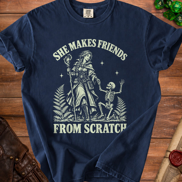 Necromancer Friends T-Shirt in True Navy