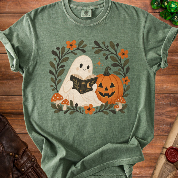 Bookish Ghost T-Shirt in Moss
