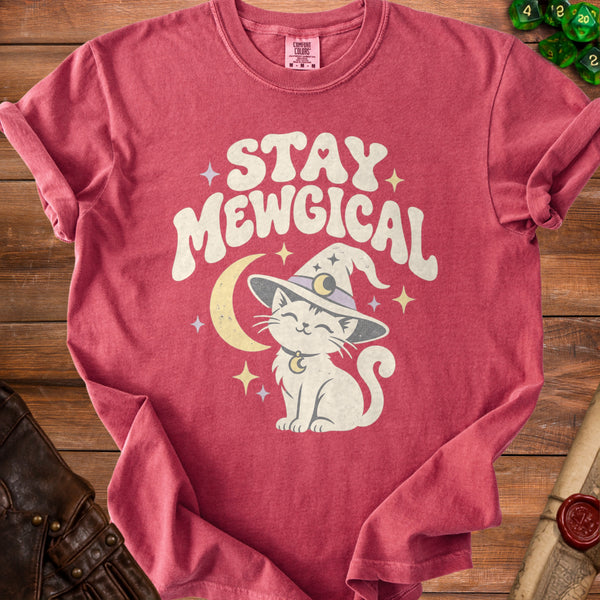 Stay Mewgical T-Shirt in Crimson
