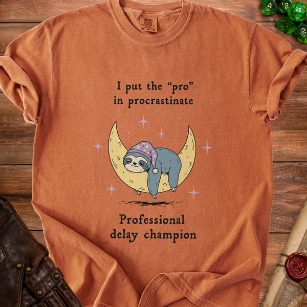 Procrastination T-shirt in Yam